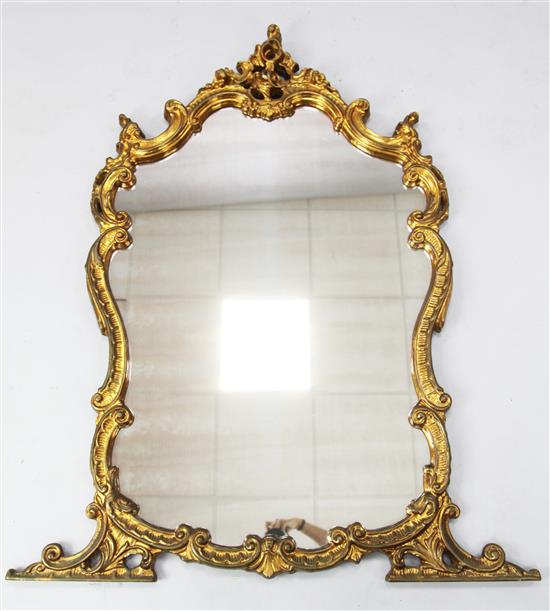 A pair of cartouche shaped gilt wall mirrors, W.3ft 6in. H.4ft 5in.